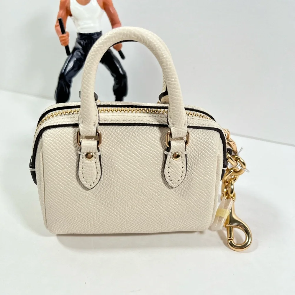 Coach Mini Rowan Bag Charm Chalk CU279 NWT - Picture 2 of 7